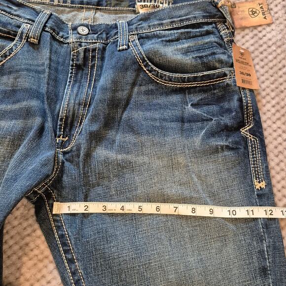 Ariat Denim M5 Gulch Straight Leg Jeans Men 38 Stretch Blue Western Workwear - Picture 10 of 12